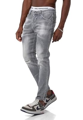 Redbridge - Pantalones vaqueros para hombre, estilo desgastado, denim, gris, 36W / 32L | Ya disponible en tu tienda friki favorita! En mundofriki.es!