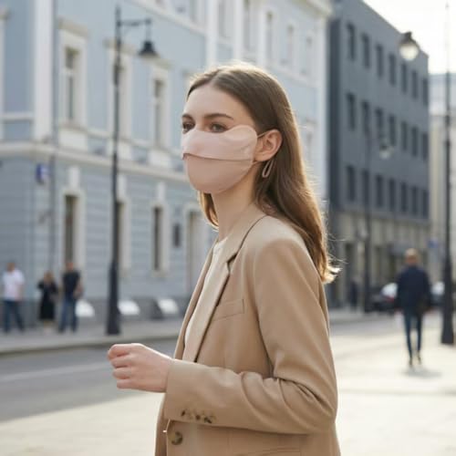lulupila UV-Schutz Gesichtsmaske, UPF50+, Atmungsaktiv, Waschbar, für Sport und Outdoor-Aktivitäten,Outdoor Sport Maske (Rosa)
