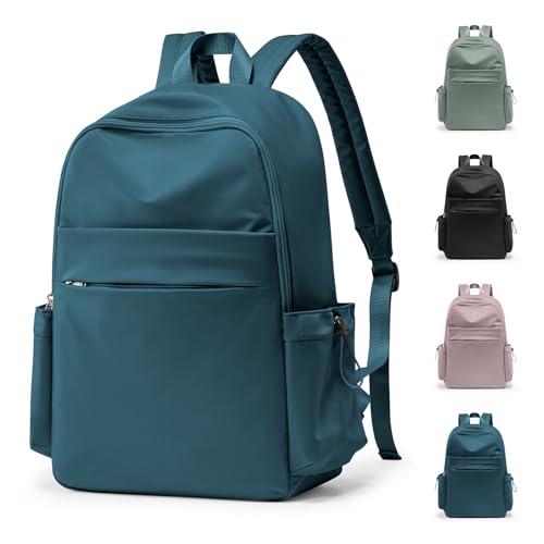 HYC00 School Backpack Women,Unisex Casual Daypack School Bags 14 Inch Laptop Backpack for Girls Boys Lightweight Travel Rucksack Water Resistant Bookbag for Teenage College Work Backpack,Peacock Blue