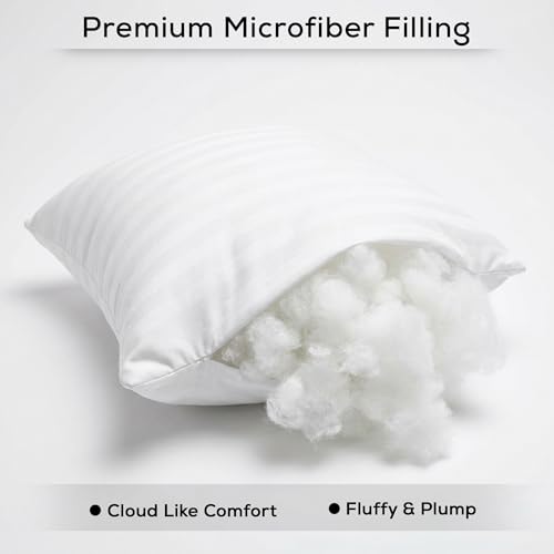 Image of Story@Home Microfibre Sofa Cushions Set of 5 | Soft & Fluffy Square Sofa Cushion 16 inch x 16 inch Set | 200 GSM Decorative Sofa Pillow for Bed, Chair, Car & Living Room - White