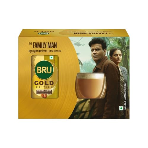 Image of Bru Gold Edition 100% Pure Coffee 100g (with Exclusive Double Walled Glass Mug)