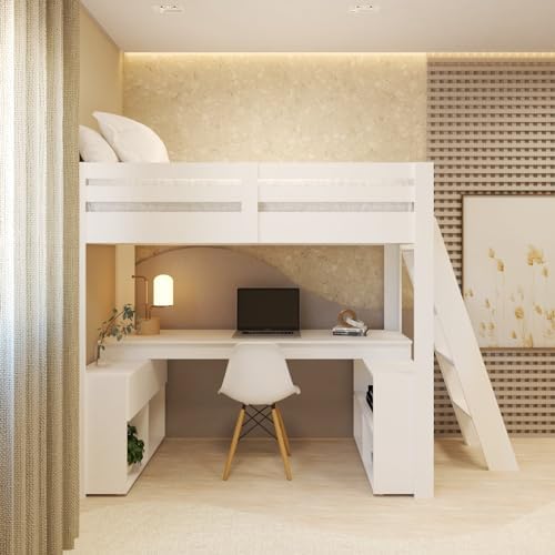 Cama Office Solteiro Adulto com Escrivaninha Star Light Casatema ...