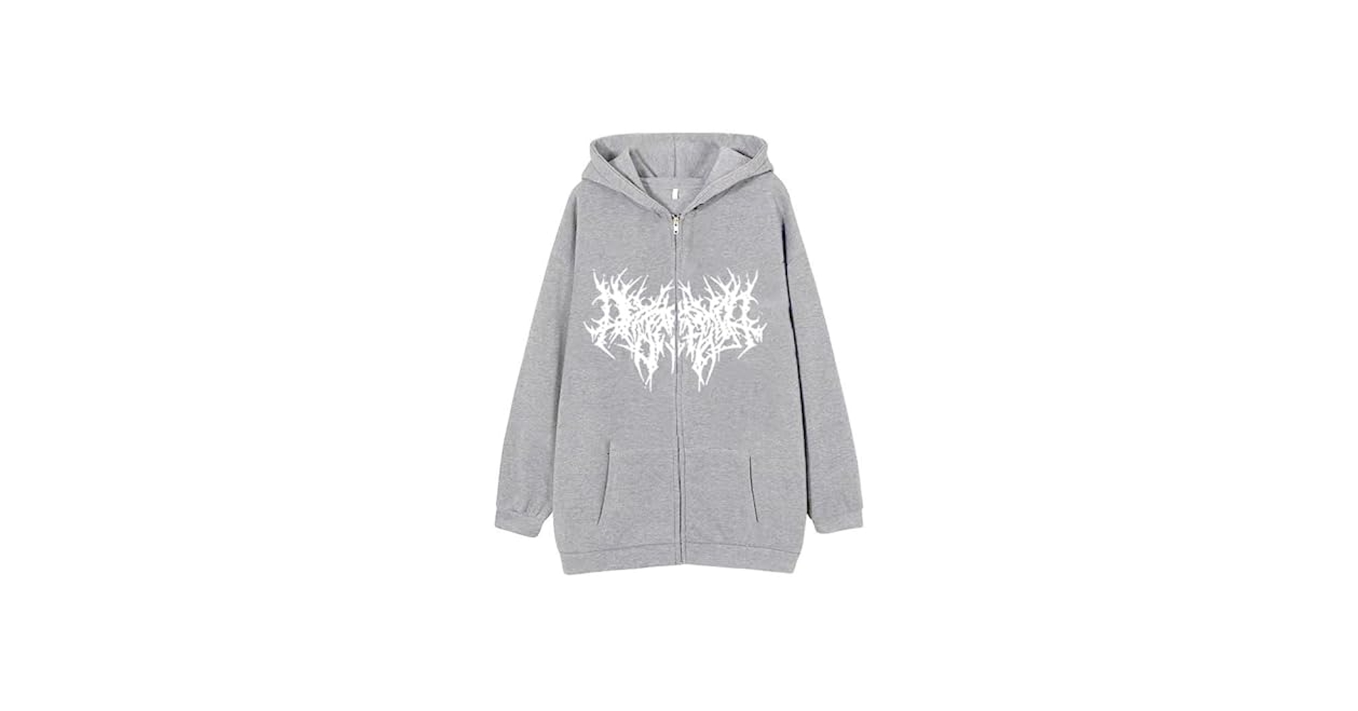 Moleobea Women Y2K Goth Spider Web Fleece Zip Up Hoodie