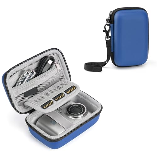 YINKECASE Camera EVA Case Compatible for KODAK PIXPRO FZ45-BK/FZ55, CAMKORY DC403, STUOGYUM DC402-AF, Dual-Layer Protection with SD Card Slots & Mesh Pocket, Blue by YINKECASE - Used condition - US$11.72