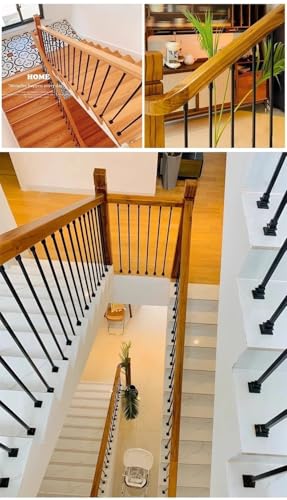 Rampe d'escalier en fer forgé moderne noir de 140cm pour aménagement de maison