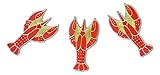 Red Lobster 3-Piece Animal Pride Lapel Pin or Hat Pin & Tie Tack Set with Clutch Back by Novel Merk