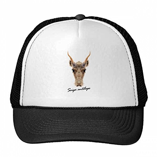 Chapeau de nylon antilope saïga trucker marron réglable pour adulte