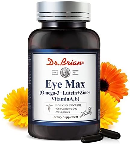 Dr.Brian Eye Vitamins 5 in 1 Eye Formula with Lutein 20mg, Omega 3 Fish Oil EPA DHA 730mg, Vitamin A, E, Zinc 60Caps
