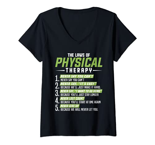 Femme The Laws of Physical Therapy - Physical Therapy Pt T-Shirt avec Col en V