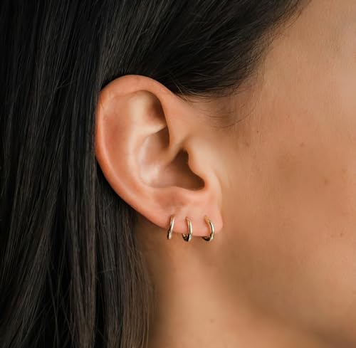 micuco Small Hoop Earrings for Women Tiny Cartilage Hoop Earrings for Men Helix Daith Tragus Ear Hugging Hoop Earrings Sleeper Hypoallergenic Earrings2