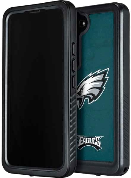 Skinit Waterproof Case Compatible with Samsung Galaxy S23 Plus - Officially Licensed NFL Philadelphia Eagles Distressed Design