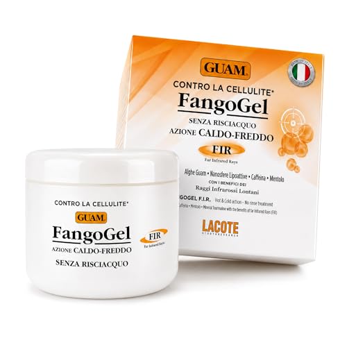 GUAM FangoGel Anti Cellulite Cream, 300ml Fast-Absorbing No-Rinse Body Gel for Legs, Thighs, Buttocks & Tummy with Seaweed, Tourmaline & Caffeine, Hot-Cold Sensation, Firmer-Looking Skin