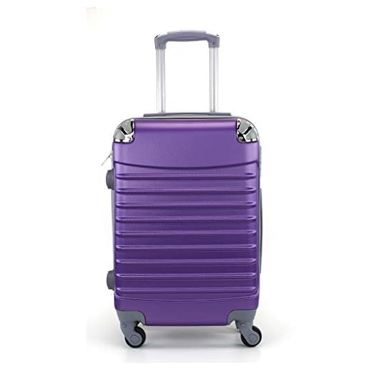 Maleta de Cabina 20x35x55cm con Esquinas Plateadas (Morado)