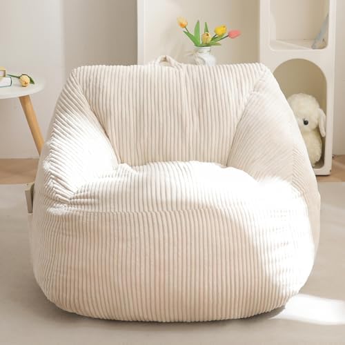 MAXYOYO Fotelik dla dzieci, w zestawie sztruksowa sofa pufowa z wype...