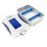 XUHONGYA Aluminium-Sterilisationsbox mit Silikon-Teilwänden & gesichertem Klickverschluss | Sterilisationsschale für Spital-Lagerschränke, Zahnimplantations-Sterilisation(9.4in*6.9in*2.2in)