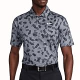 Nike Men's Dri-FIT Tour Golf Polo Dark Grey | White (Print) Medium