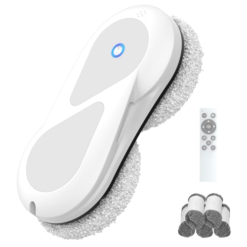 Fensterputzroboter, 5600Pa Fensterroboter mit Automatische Doppel-Sprühfunktion, 3 Reinigungsmodi, Intelligente Navigation, Fernbedienung, mit 60ML Tank, für Glas, Fliesen