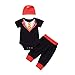 Produktbild Puseky Neugeborenes Baby Jungen Gentleman Outfits Anzug Kurzarm Romper + Pants + Hut Kleidung Set (Color : Black, Size : 6M-12M)