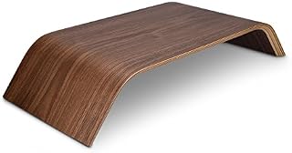 kalibri Computer Monitor Wood Stand - Universal Desk Monitor Holder - Desktop Dock Wooden Mount Display Riser for iMac PC TV Notebook Laptop - Walnut