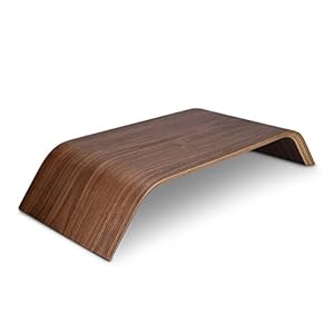 kalibri Computer Monitor Wood Stand – Universal Desk Monitor Holder – Desktop Dock Wooden Mount Display Riser for iMac PC TV Notebook Laptop – Walnut