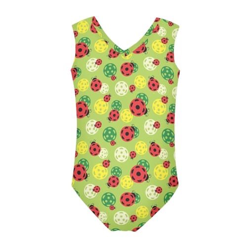 Image of Girls Cartoon Pattern One-Piece Swimsuits Sport Racer Swimwear Beach Bathing Suit, Size 5-14