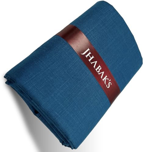 Image of JHABAK'S Unstitched Cotton Blend Solid Shirt & Trouser Fabric - 2.25 m Shirt Cloth - 1.20 m Pant Piece