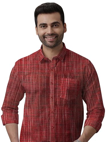 Image of Men's Pure Khaadi Cotton Regular Fit Full Sleeves Striped Casual Shirt | Handloom Shirt for Office & Casual Wear