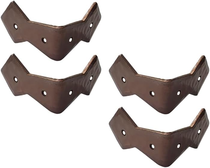 Adonai Hardware 2 Inch Abba Antique Iron Hand Forged L-Corner (Supplied as 4 Pieces per Pack) - Rustic Copper