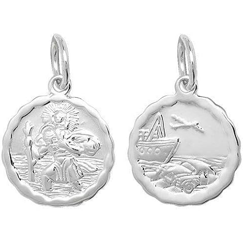 Silver St Christopher Pendant Necklace Double Sided Handmade 925 hallmark Cover