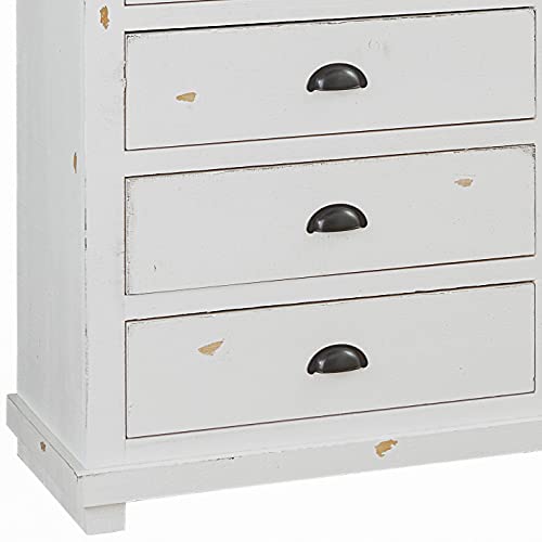 Progressive Furniture Willow Drawer Dresser, 64" W X 18" D X 42" H, Distressed White #TOP4