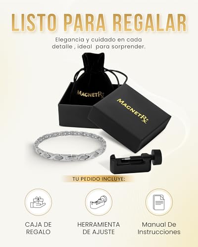 Miniatura 7 de Magnetrx Tobillera Magnética Terapéutica - Tobillera Mujer Con Imanes Magnetoterapia Para El Alivio De La Artritis -Tamaño Ajustable Con Herramienta Incluida Plateada