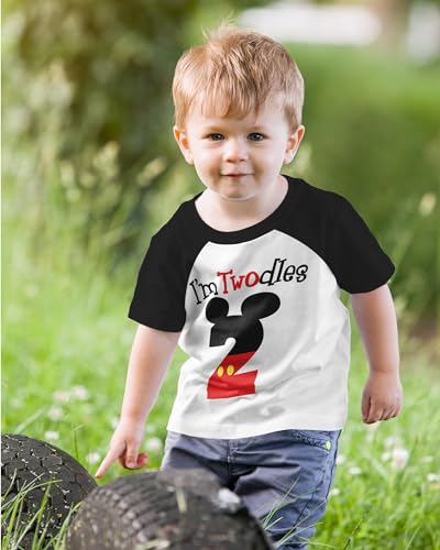 Luke and Lulu 2nd Birthday Shirt Boy - Mouse Themed Short Sleeve Birthday Boy Shirt 2 - Premium 2nd Outfit - Two3