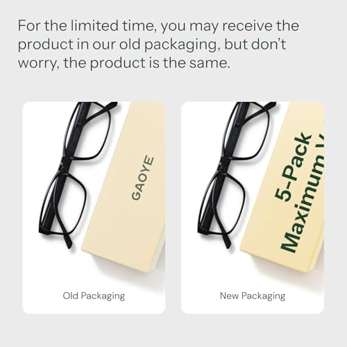 Image of Gaoye 3.25 Professional Reading Glasses for All Day - Computer Readers with Blue Light Protection - Value Pack