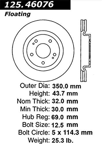 Image of StopTech 125.46076 Premium Brake Rotor