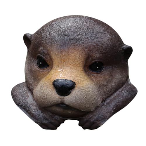 BCOATH Estatua Flotante de con Figura de Nutria para Jardín y Estanque Decoración Realista y Colorida para Exteriores Adorno Compacto para Piscina y
