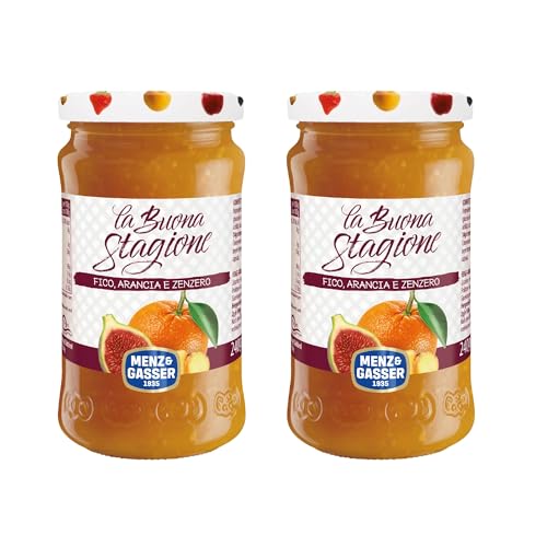 Menz&Gasser, Confettura di Fico, Arancia e Zenzero, La Buona Stagione, Lavorata con Passione in Trentino-Südtirol, Naturalmente Senza Glutine, Vegan, 2 x 240 g