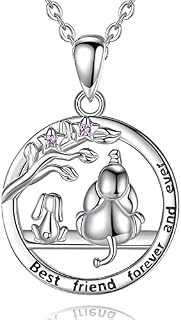 CELESTIA Best Friend Necklace for Girls, 925 Sterling Silver Friendship Jewellery Women, BBF Gifts