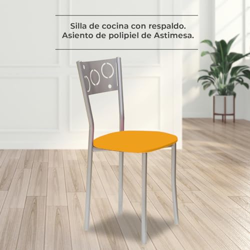ASTIMESA SCPRNA Dos sillas de Cocina, Metal, Naranja, Altura de Asiento 45 cms - imagen 3