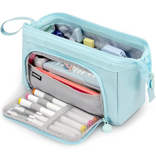 Image of Large Capacity Pencil Case Big Pencil Pouch Special Aesthetic School Pen Bag for Girls Teen nurse Adults Kids Soft Organizer With Zipper Cute Travel Pencil Pouches Estuche para Lapices Blue