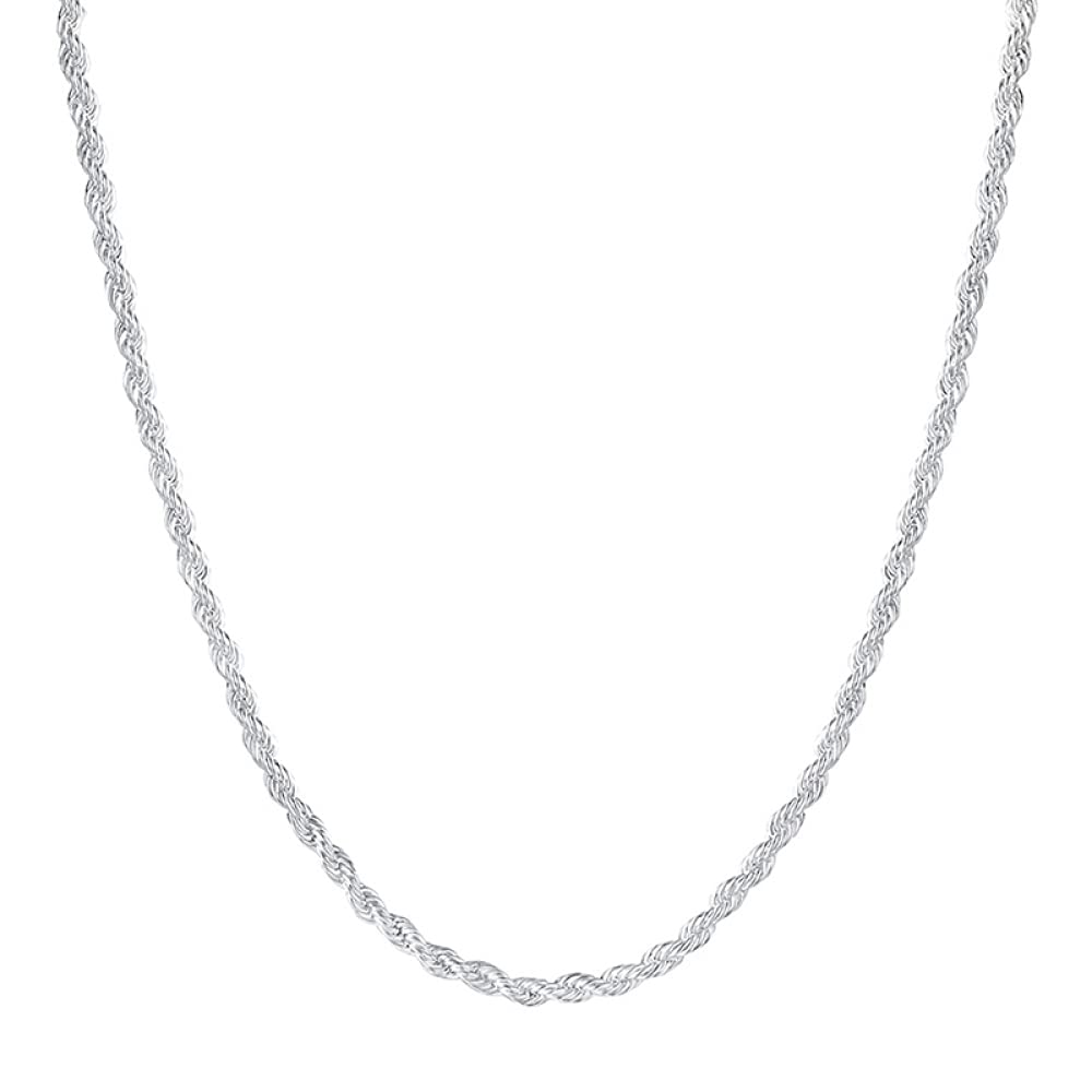 Collier chaîne en corde anti-nœuds robuste tailles 16 à 24 pouces