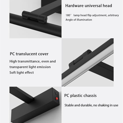Interior Lámpara de Pared LED Espejo Baño Recargable Aluminio de 53cm 4