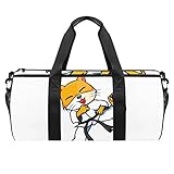Xingruyun Sporttasche Kinder Karate Katze Badetasche Gym Tasche schwimmtasche Schultertaschen Reisetasche Urlaubstasche klein Fitnesstasche Sport-Taschen für Mädchen Jungen 45x23x23cm