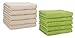 Produktbild Betz 10 Stück Gästehandtücher Premium 100% Baumwolle Gästetuch Set 30x50 cm Sand und avocadogrün