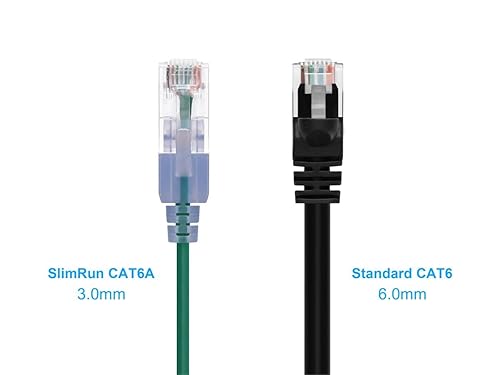 Vista 144 de Monoprice SlimRun Cat6A - Cable de conexión de red Ethernet, Blanco
