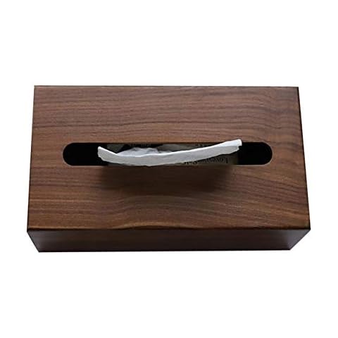 YLBMN Wooden storage paper holder black walnut tissue box simple paper storage box living room napkin tray household 3 Cover