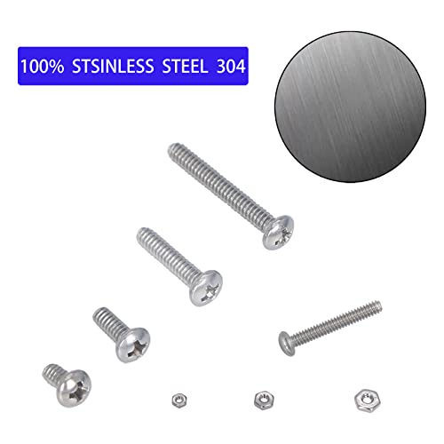 Machine Screw Assortment Kit #6-32/ #4-40/ #2-56 Phillips Pan Head Nuts and Bolts Assortment Kit, 304 Stainless Steel Machine Screws, Fully Machine Thread - 390Pcs - Thumbnail 3