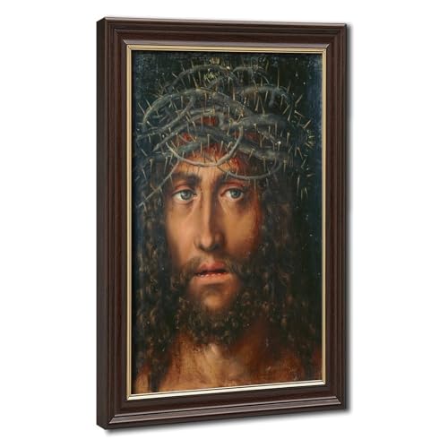 Affiche Lucas Cranach Tête du Christ Couronnée d'Épines sur Toile avec Cadre 40x61 cm
