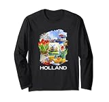 Holanda Atributos holandeses: Canales Tulipanes Molinos de viento Queso Arte Manga Larga