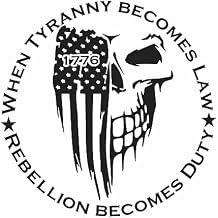 1776 American Flag Decal Skull USA Flag Patriotic Decal Waterproof Bumper Stickers for Car, Truck, SUV, Window Decoration Black