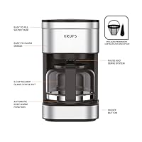 KRUPS Simply Brew Compact 5 Cup Coffee Maker: Stainless Steel Design, Pause & Brew, Keep Warm, Reusable Filter, Drip-Free Carafe — image 6